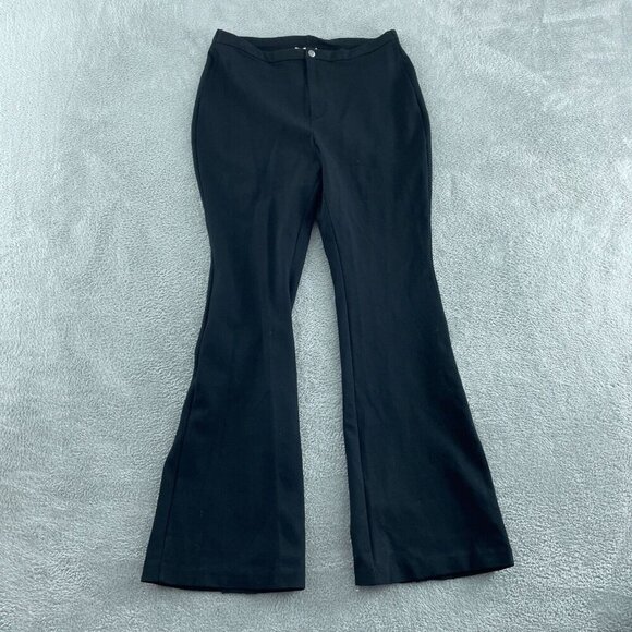 Black Flared Pants Womens Size L By Bar III Rayon Blend Stretchy 1046 - Picture 1 of 10